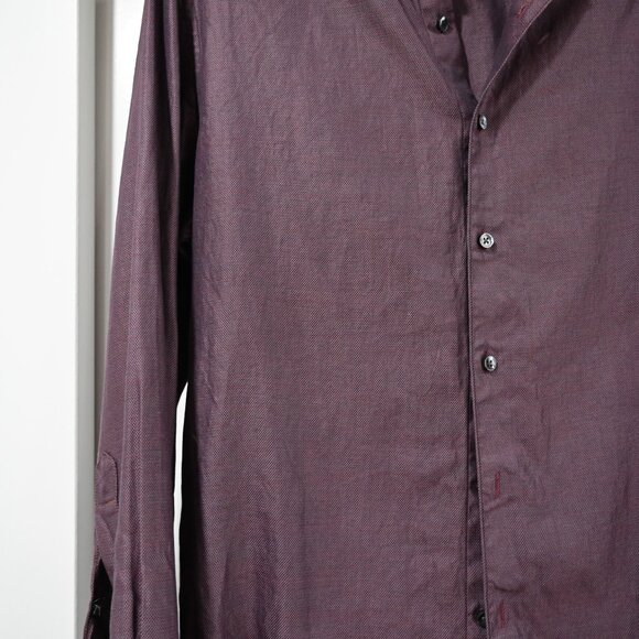 Stenströms Men's Twofold Super Cotton Purple Long Sleeve Button Down Size 41 - Picture 4 of 10